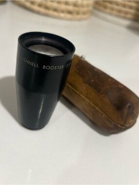 Vintage Bushnell 2.5x Booster Lens Monocular Binocular Eyepiece w/ Leather Case